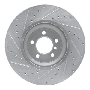 BMW 750LI Brake Rotor (1) - Front Right - R1 Concepts - Drilled & Slotted - Silver - `02-`08